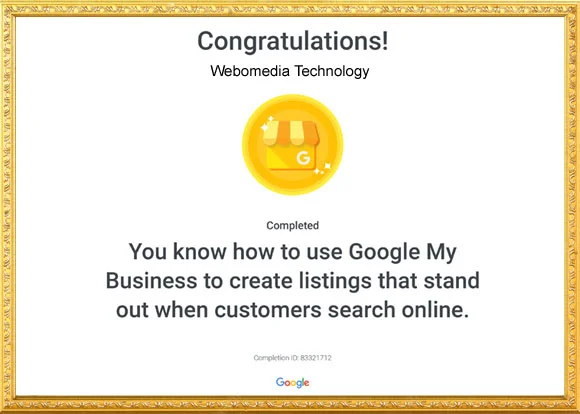 Webomedia certificate 3