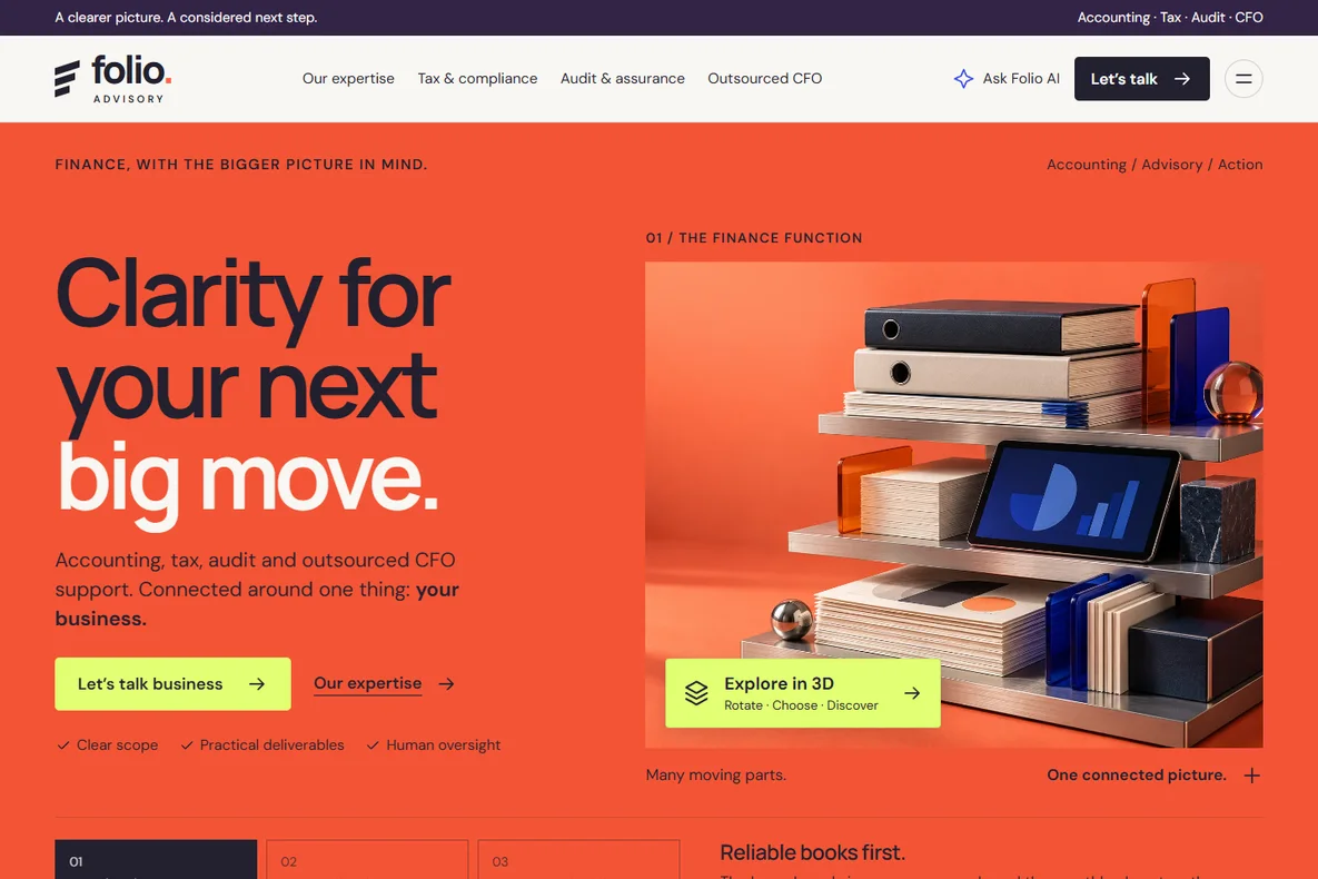 Folio Advisory website screenshot
