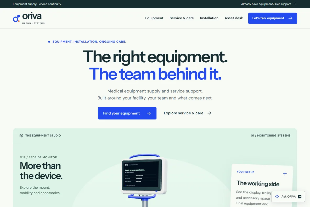 ORIVA website screenshot