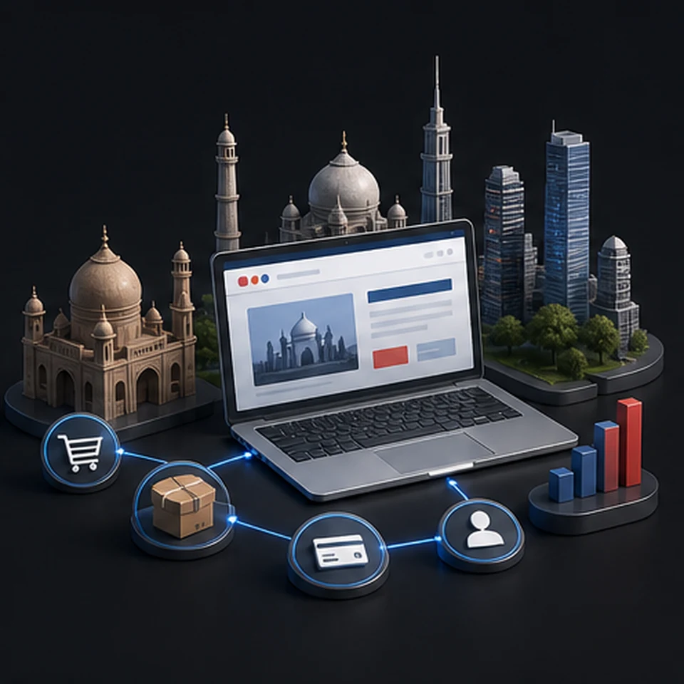 3D illustration of responsive website design for businesses in Hyderabad