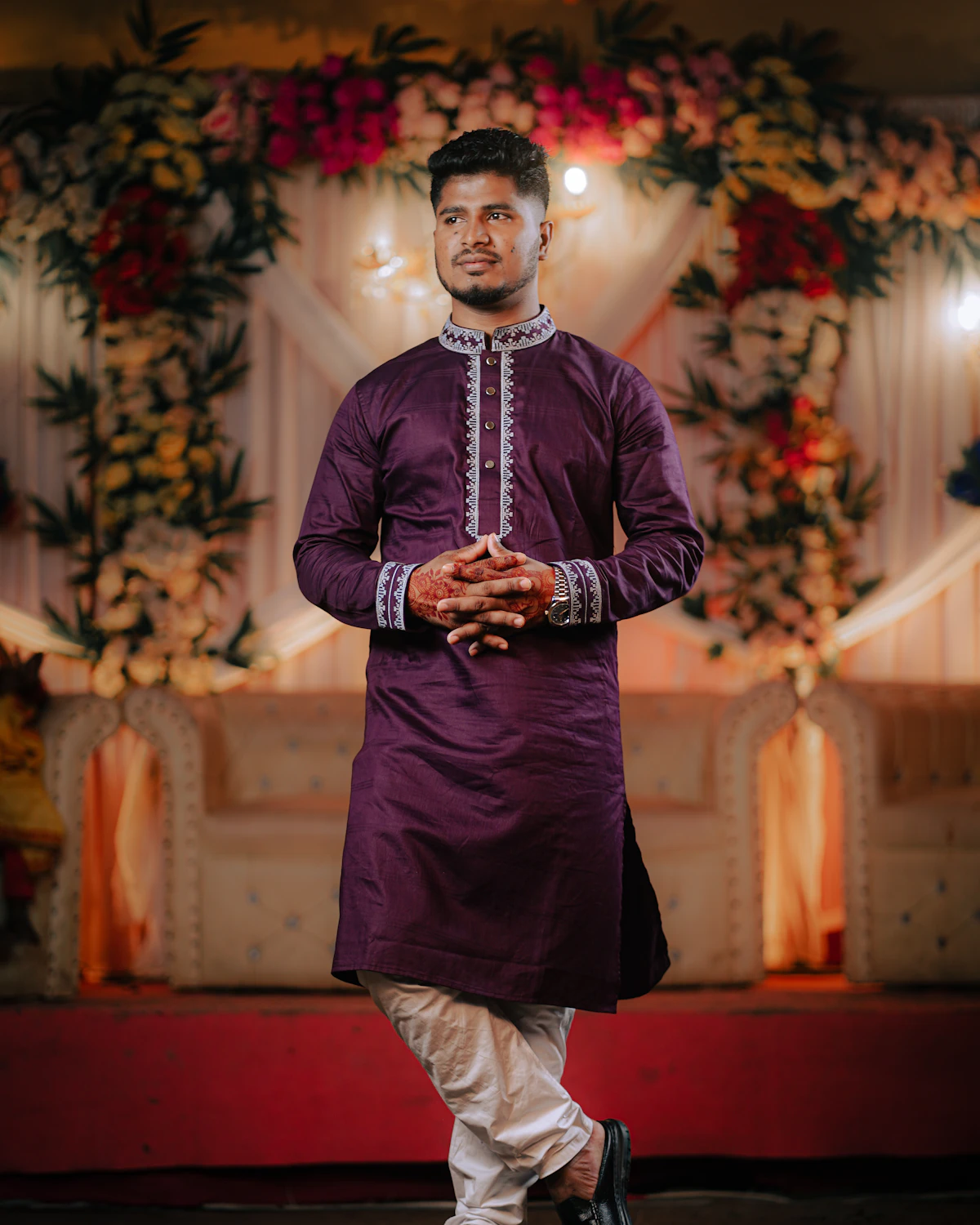 Sahil Textured Kurta Set by AURELLE Atelier