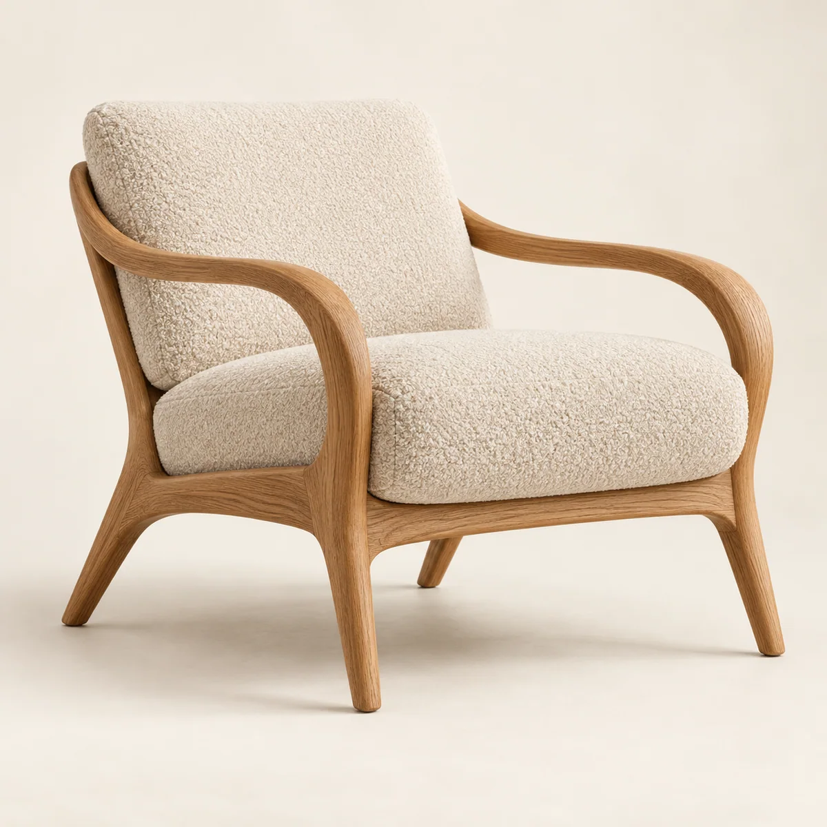 Sway Lounge Chair, Natural oak · Ivory