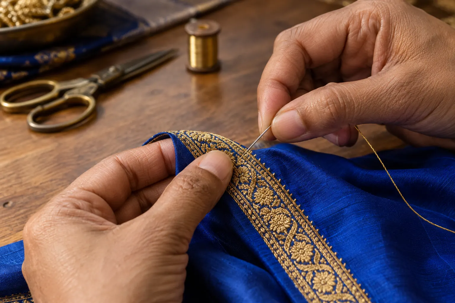 Interactive magnified weave: compare silk blend, cotton-linen and organza thread structure